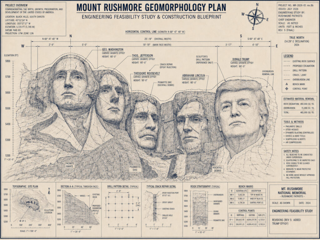 Mount Rushmore Landmass Geomorphology Plan.
